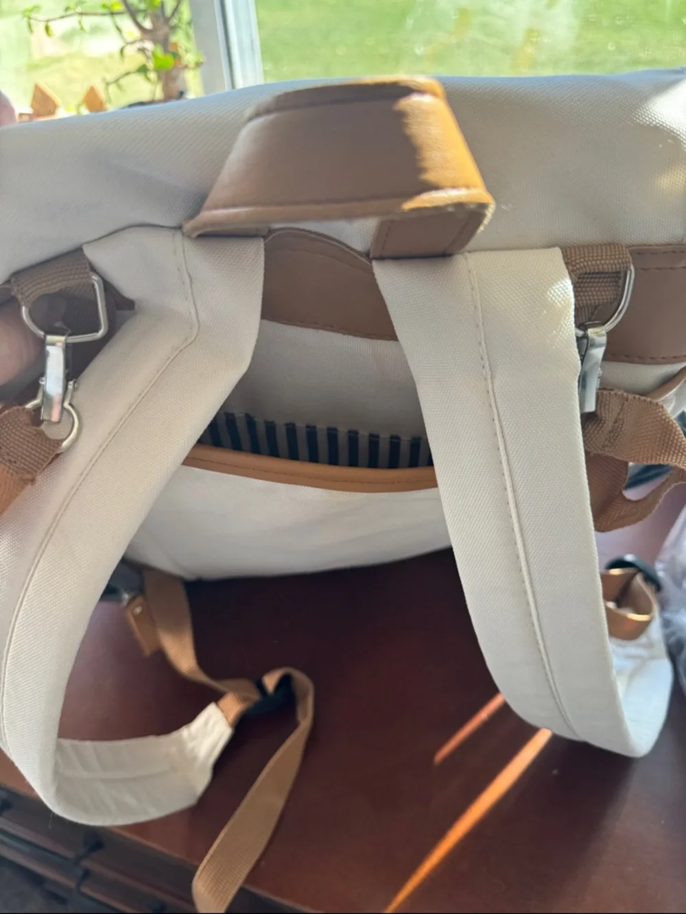 Parker Baby diaper backpack with insulated pockets and stroller straps birch bag